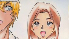 Amuro x Azusa from Chapter 1076 Detective Conan!! (Tools : Pencils, Water Colours)