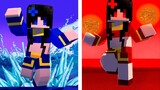 Kayako Fire and Water Sisters : Monster School  Minecraft Animation