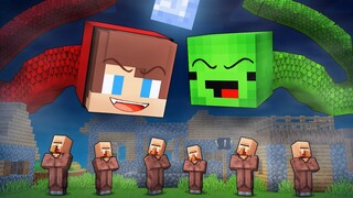 JJ and Mikey Became GIANT SNAKES and Attacked Village in Minecraft - Maizen