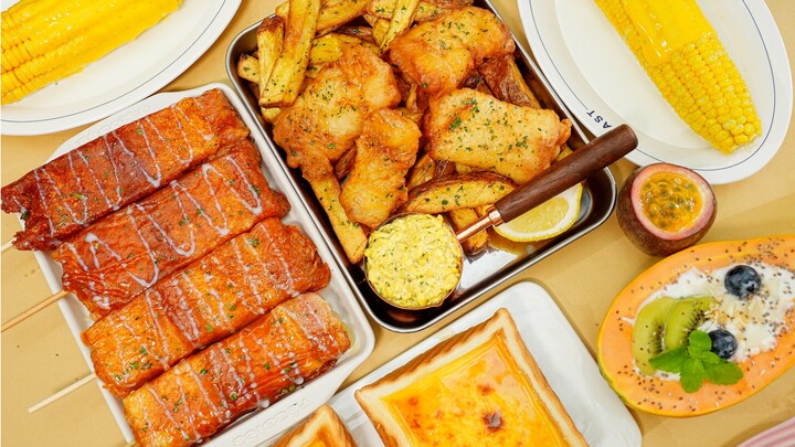 Sarapan Siang! Roti Keju Tusuk! Roti Basque! Ikan Dan Kentang Goreng!