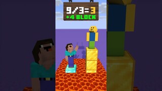 Math Tower Race Challenge : Minecraft Noob vs Roblox Noob #shorts #minecraft #challenge #paultm