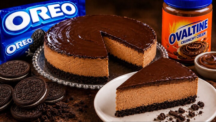 No-Bake Oreo & Ovaltine Cheesecake | Ultra Creamy, No Gelatin!
