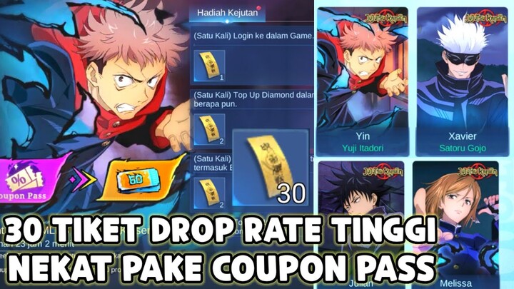 30 TIKET DROP RATE TINGGI RONDE 1 JUJUTSU KAISEN ! & NEKAT BELI COUPON PASS JUJUTSU KAISEN