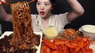 SUB) ! 🍚 Jjajangmyeon with Chili Tangsuyuk Mukbang Asmr