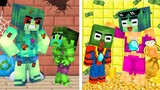 Monster School :  ZOMBIE Rich Family !- Minecraft Animation
