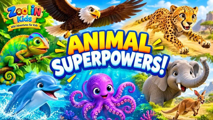 Animal Superpowers! 🦅🐆🐙 | Fun Animal Song for Kids | Zoolin Kids