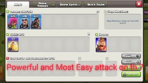 (Clash of Clans) Th7 Most Easy and Powerful attack
