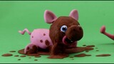 Dirty pig in mud Stop motion cartoon for children - BabyClay animals