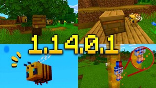 อัพเดท Minecraft 1.14.0.1 (Beta) - GamePlay | เพิ่มผึ้งมาแล้ว! พร้อมรังผึ้งและสารพัดประโยชน์ของผึ้ง!