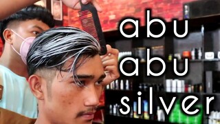 semir rambut abu abu highlights | kombinasi silver yang sangat keren