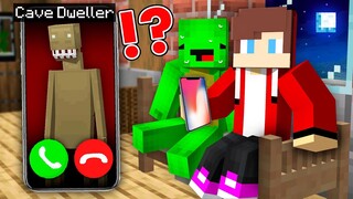 How Scary CAVE DWELLER Called Baby JJ and Mikey at Night in Minecraft? - Maizen