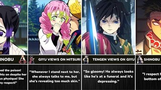 Hashiras Views on Each Other in Demon Slayer | kimetsu no yaiba