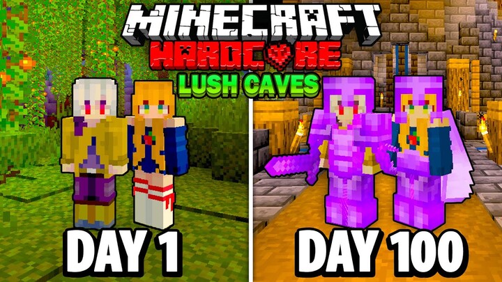 We Survived 100 Days in a LUSH CAVES ONLY WORLD in Hardcore Minecraft.. Here's What Happened..