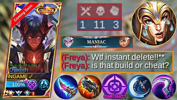 NEW DYRROTH BEST 100% BRUTAL ONE SHOT CRITICAL BUILD INSTANT DELETE!!  NARAKA FL