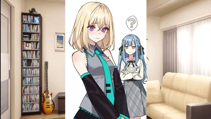 Triangle Hatsune Miku and Hatsune Miku watch Mujica Episode 10