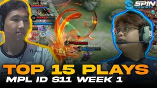 TOP 15 MPL SEASON 11 WEEK 1 KABUKI MANIAC, SETUP WAR EVOS GG, OUTPLAY BY LEMON