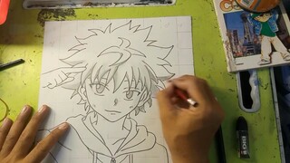 menggambar killua Hunter x Hunter