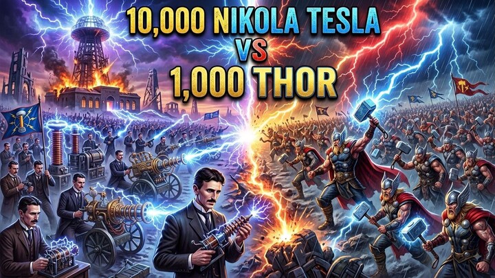 10,000 Nikola Tesla vs 1,000 Thor