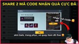 SHARE 2 MÃ CODE NHẬN ĐƯỢC RẤT NHIỀU QUÀ FREE, SỜ KIN SỜ KIẾC VÉ QUAY HÒM ĐỒ CÁC KIỂU || PUBG MOBILE