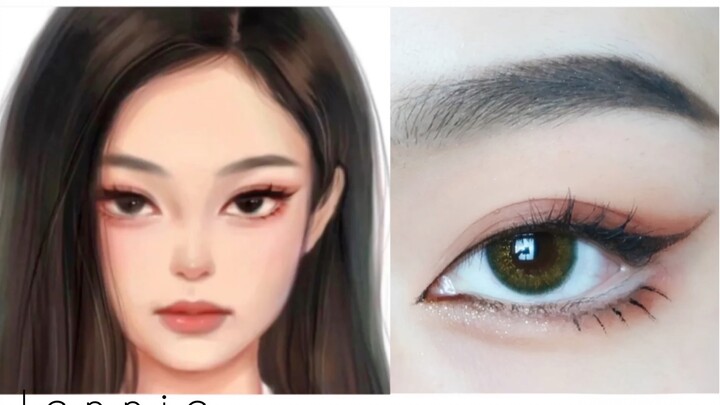 Jennie奶凶漫画眼妆仿妆教程/教你徒手改变眼型「雨萌」