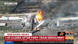 I-40 closed after train derails near Arizona-New Mexico border