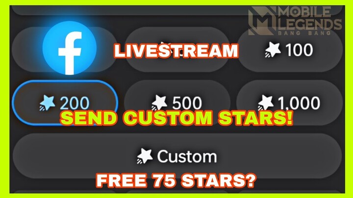 HOW TO SEND CUSTOM STARS ON FACEBOOK LIVESTREAM? FREE 75 STARS?