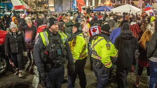 加拿大国家紧急状态骑警踩踏行动不便老人
