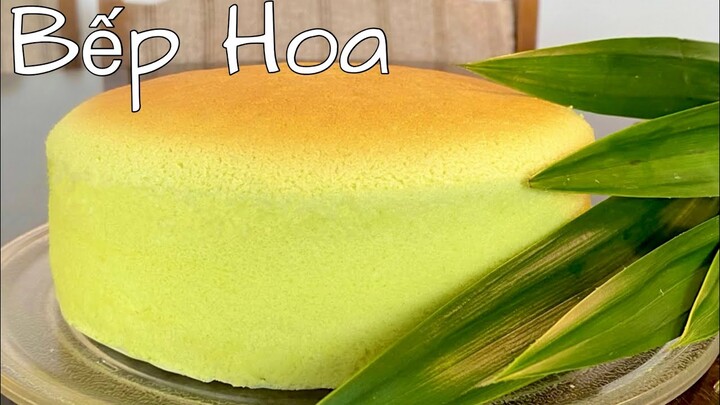 Pandan Japanese cotton chessecake_Bông lan phô mai lá nếp Nhật Bản_Công thức bất bại_Bếp Hoa🙂🌸