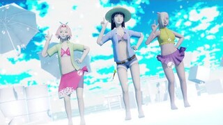 Chu! Natsu Party【NARUTO MMD】Kiss! Summer Party　HINATA*SAKURA*INO