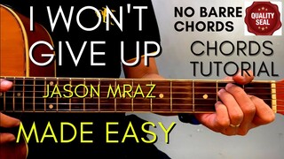 Jason Mraz - I Won't Give Up Chords (Guitar Tutorial) for Acoustic Cover