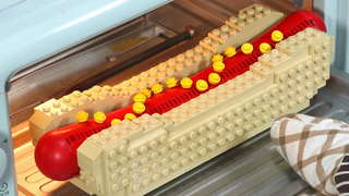 เลโก้ขนาดใหญ่นิวยอร์ก HOT DOG\ Lego In Real Life \ Stop Motion Cooking & ASMR Satisfying