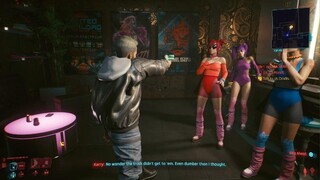 Cyberpunk 2077 Kerry pulls a gun on Anime Girls