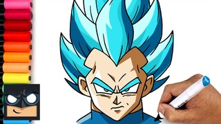 How To Draw Super Saiyan Blue Vegeta | Dragon Ball