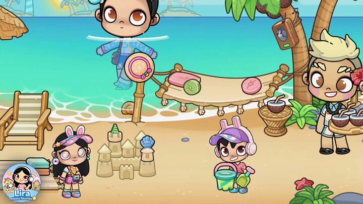 Day 2: Lira and Enzo Joyfully Constructing a Sand Castle