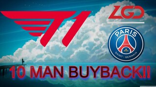 10 MAN BUYBACK!! PSG LGD vs T1 (TI10) CRAZY GAME!