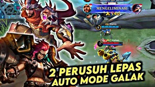 2 hero galak lepas!? auto mode agresif on - Mobile Legends