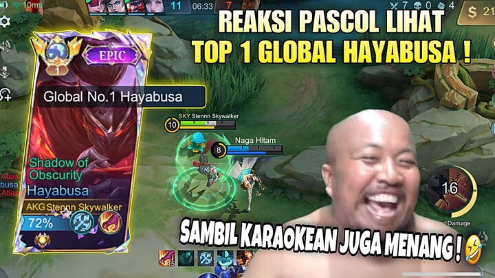 REAKSI PASCOL LIHAT TOP 1 GLOBAL HAYABUSA ! DI LANTIK JDI PENJOKI NAGA HITAM ! MOBILE LEGENDS !