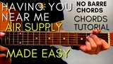 Air Supply - Having You Near Me Chords (EASY GUITAR TUTORIAL) for Acoustic Cover