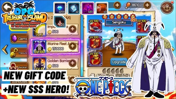 New Weekly Gift Code + New Hero SSS Sengoku - OPG: Treasure Island Mobile