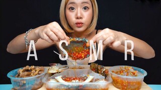 FAH ASMR | ASMR ปูไข่ดอง ไข่เยิ้มๆ | RAW CRABS & RAW PRAWNS | (NO TALKING, EATING SOUNDS) | ENG SUB