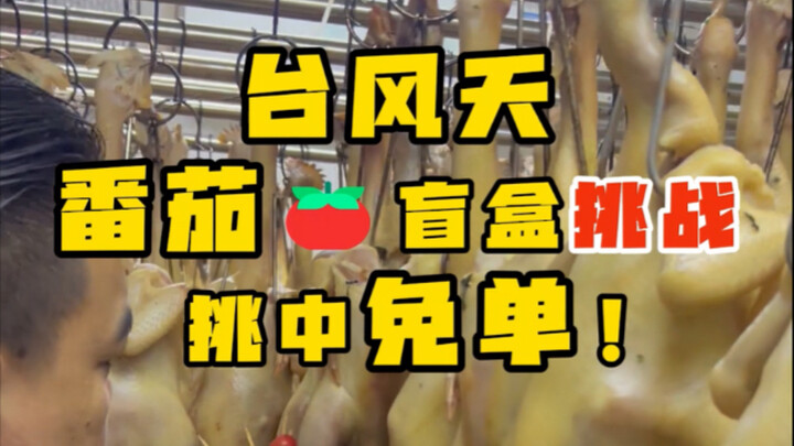 Typhoon Day Roast Chicken vs. Tomato 🍅 Blind Box Challenge #RoastChicken #StreetStall #BlindBox