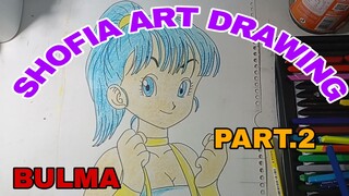 menggambar bulma dari anime dragon ball eps.2