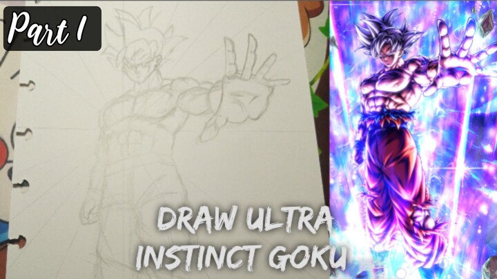 2 Teknik Menjadi Satu | Draw Ultra Instinct Goku (Perspective 1 Point + Anatomy Technique)