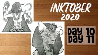 Inktober 2020 | Witchtober Day 10 & 11: Tattoos & Sphynx Cat