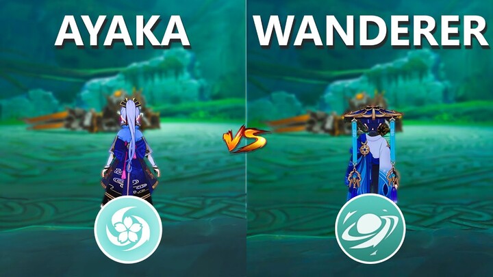 Wanderer vs Ayaka !! Who is the best DPS?? gameplay comparison [ Genshin Impact ]