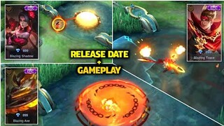 BLAZING WEST THREE NEW SKINS + GAMEPLAY + RELEASE DATE || MOBILE LEGENDS