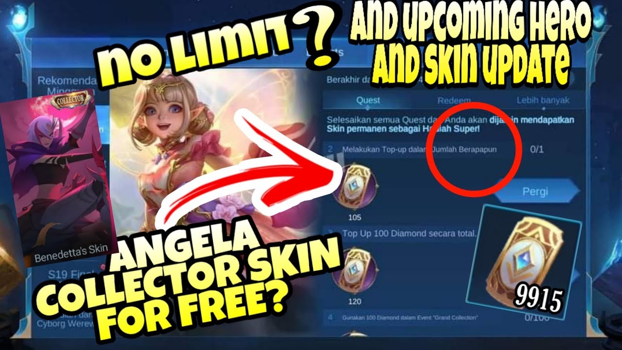Angela Collector Skin For Free And Upcoming New Hero And Skin Mobile Legends Bang Bang Bilibili