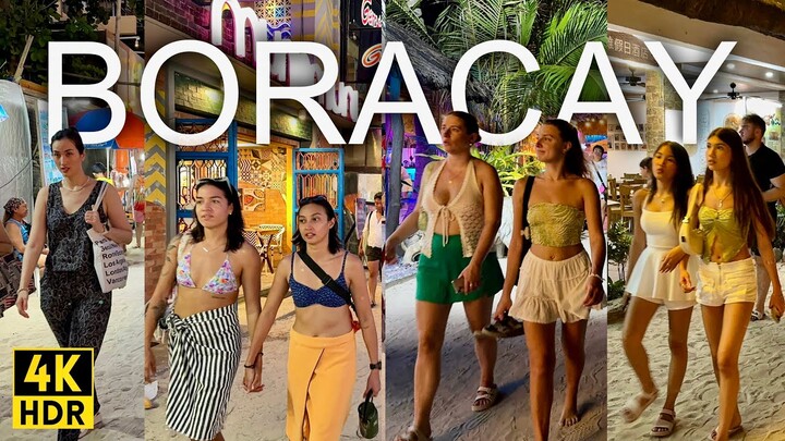 Boracay Philippines • The Best Island in the World? • White Beach Evening-Night Walk 4K HDR
