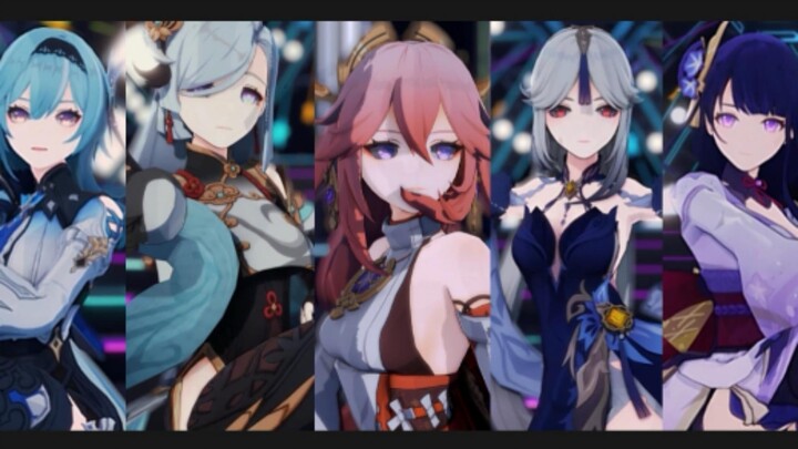 [เก็นชินอิมแพกต์MMD] Royal Sister Transition AOA - Miniskirt