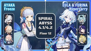 C0 AYAKA Freeze & EULA FURINA Hypercarry | Spiral Abyss 4.1/4.2 | Genshin Impact